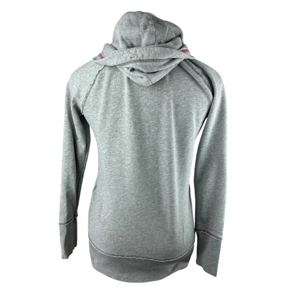 Y2K American Eagle Gray Full Zip Hoodie Women's Large Fleece Lined 2000s Preppy - Picture 8 of 16